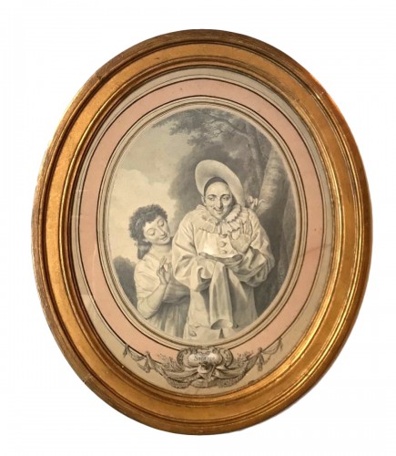 La Gourmandise, vers 1785 - Dessin ovale de Louis Marie Sicardi (1743 – 1825)