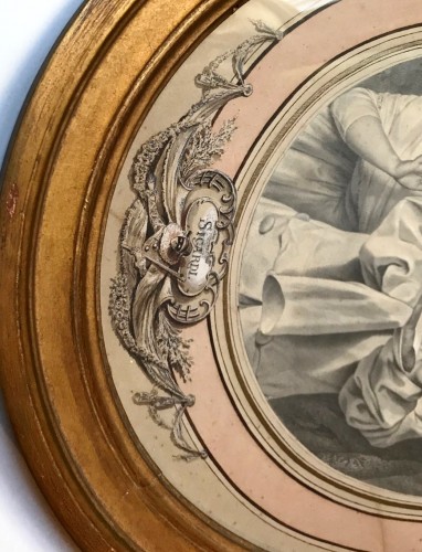 La Gourmandise, vers 1785 - Dessin ovale de Louis Marie Sicardi (1743 – 1825) - Galerie Sylvain Levy Alban