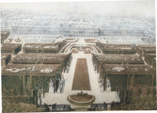 XVIIIe siècle - Marly et Versailles - Paire de dessins 18e siècle