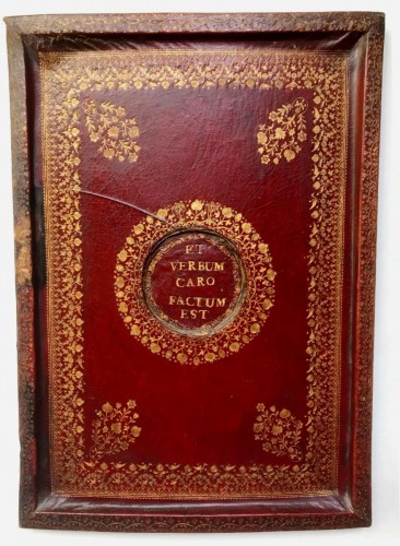 Autel portatif en maroquin rouge aux petits fers d'époque Louis XV - 