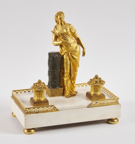 A French Directoire marble and ormolu desk inkwell - Decorative Objects Style 