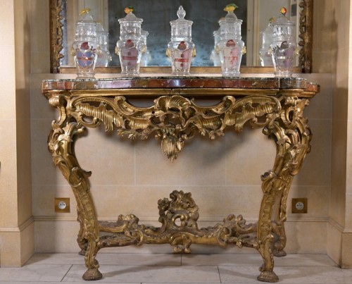 Antiquités - Console romaine en bois doré vers 1730