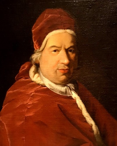 XVIIIe siècle - Grand étui à calice papal en maroquin rouge