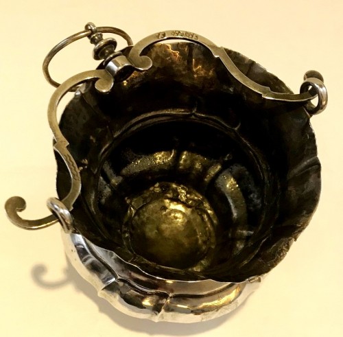 Antiquités - Seau à eau bénite en argent Naples 18e siècle