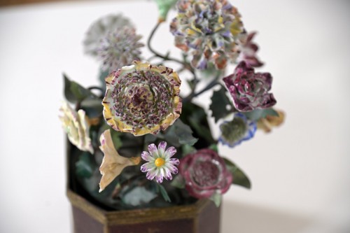 Objet de décoration Cassolettes, coupe et vase - Paire de jardinières en tole peinte Louis XV