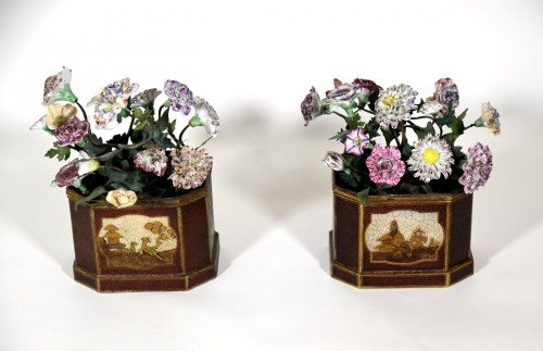A pair of French Louis XV painted tole planters - 