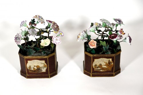 18th century - A pair of French Louis XV painted tole planters