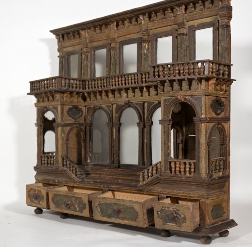 - Maquette de palais néoclassique en bois Début du 19ème siècle