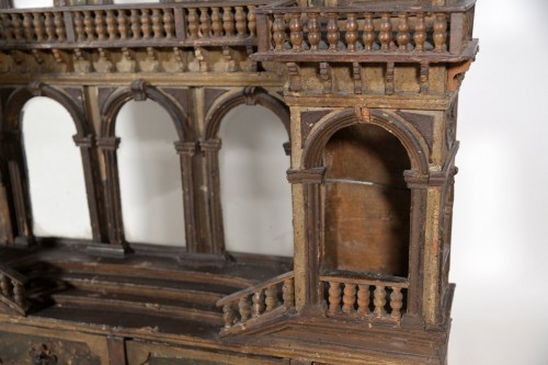 Antiquités - Maquette de palais néoclassique en bois Début du 19ème siècle