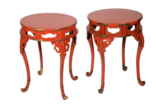 A pair of small Japanese lacquer tables