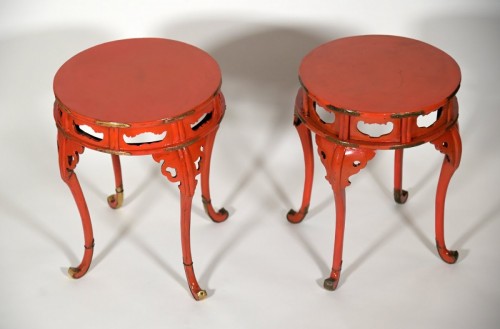 Paire de petites tables en laque du Japon - Galerie Sylvain Levy Alban