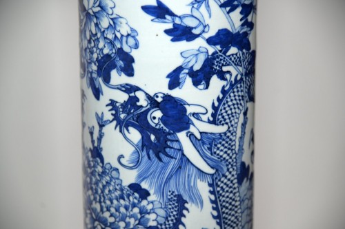 Céramiques, Porcelaines  - Paire de très grands vases cornet Chine fin du 19e siècle