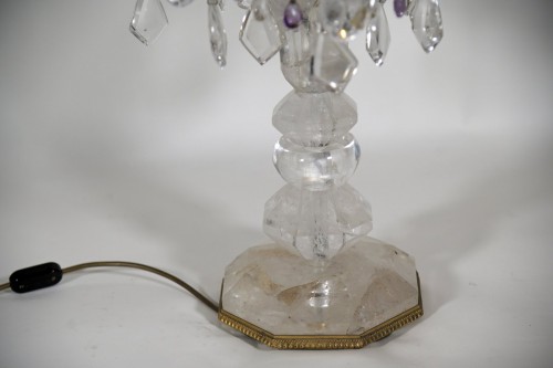 XXe siècle - Paire de girandoles en cristal de roche de Baguès