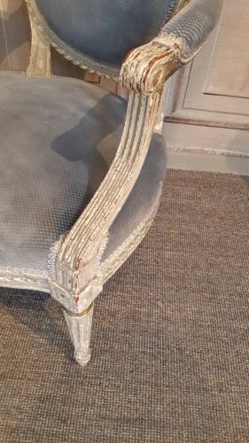 Sièges Fauteuil & Bergère - Paire de fauteuils Louis XVI, estampillés P BERNARD