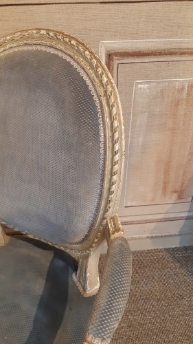 Louis XVI - Pair of Louis XVI armchairs, stamped P BERNARD