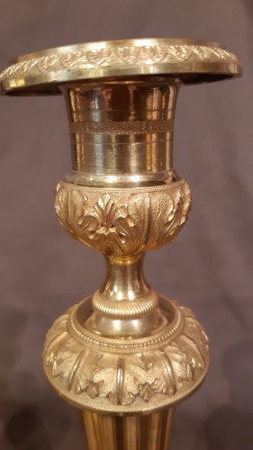 Paire de chandeliers en bronze doré et ciselé d'époque Louis XVI - Sylvain Rochas
