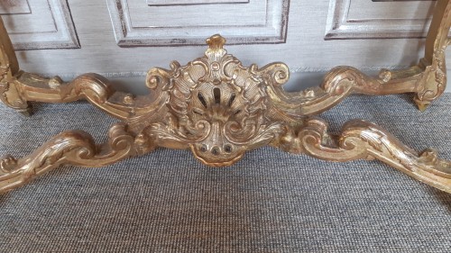 French Regence - Regence period carved and gilded wood console table