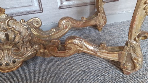 Antiquités - Regence period carved and gilded wood console table