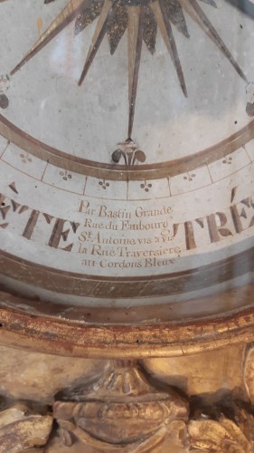 XVIIIe siècle - Baromètre en bois doré vers 1760-1770