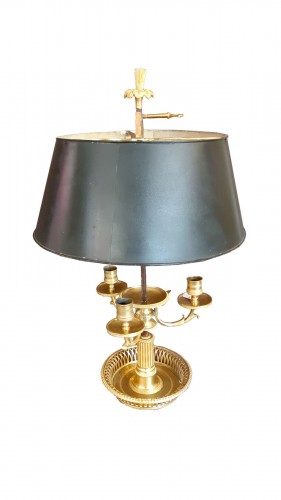 Lampe bouillotte en bronze ciselé et doré d'époque Directoire-Empire