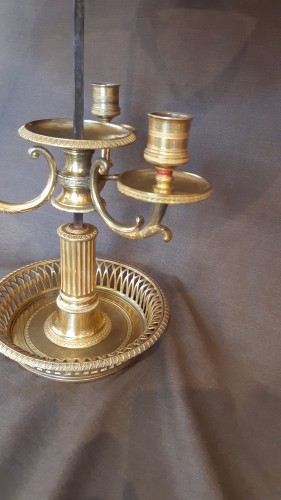 Lampe bouillotte en bronze ciselé et doré d'époque Directoire-Empire - Luminaires Style Empire