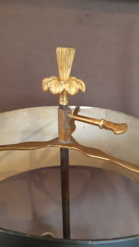 XVIIIe siècle - Lampe bouillotte en bronze ciselé et doré d'époque Directoire-Empire
