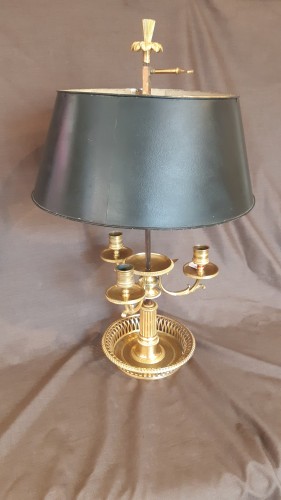 Lampe bouillotte en bronze ciselé et doré d'époque Directoire-Empire - Empire