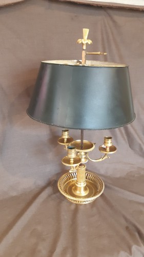 Empire - Lampe bouillotte en bronze ciselé et doré d'époque Directoire-Empire