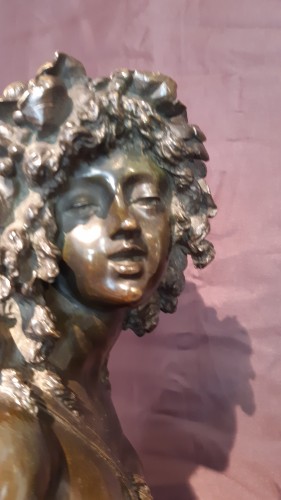 Buste en bronze patiné " bacchante" d'après Joseph charles MARIN début XIXème - Sculpture Style Empire