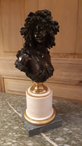 Empire - Buste en bronze patiné " bacchante" d'après Joseph charles MARIN début XIXème