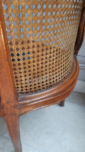 Louis XV - Louis XV period natural beech desk armchair with cane base