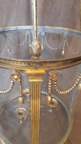 XVIIIe siècle - Lanterne en bronze doré d'époque Louis XVI