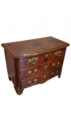 Commode en placage d'olivier et palissandre d' époque Louis XIV- Régence