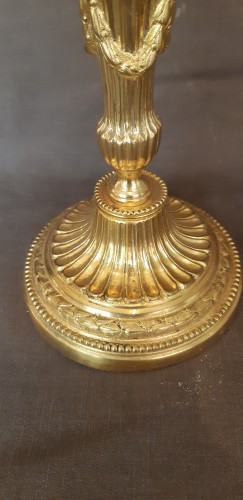 Luminaires Bougeoirs et Chandeliers - Paire de chandeliers en bronze doré d'époque Louis XVI