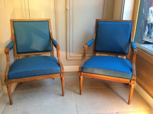 XVIIIe siècle - Paire de fauteuils estampillés Georges Jacob
