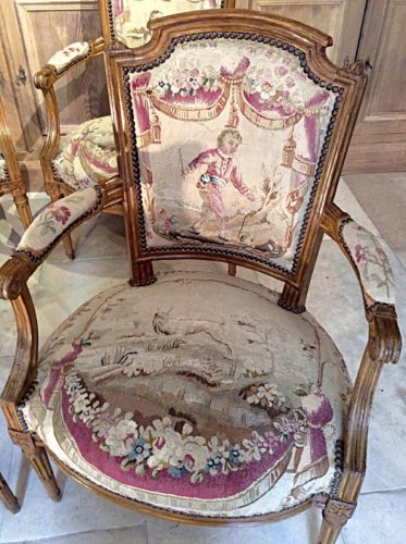 Sièges Fauteuil & Bergère - Suite de quatre fauteuils d'époque Louis XVI de Claude Sené