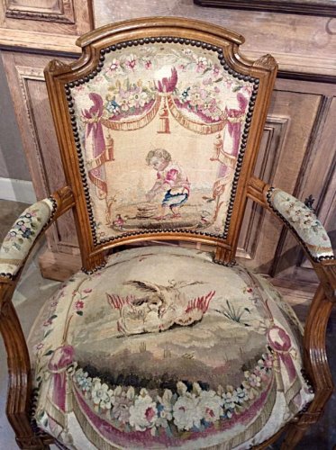 XVIIIe siècle - Suite de quatre fauteuils d'époque Louis XVI de Claude Sené