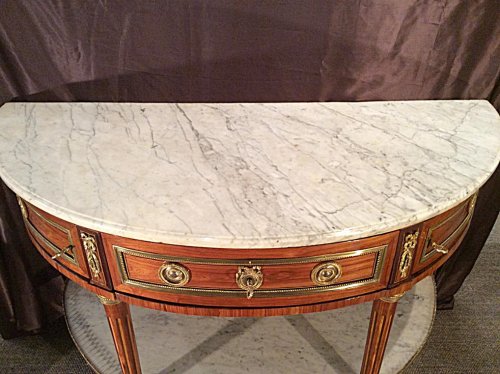 Console desserte d'époque Louis XVI estampillée Martin OHNEBERG - Mobilier Style Louis XVI