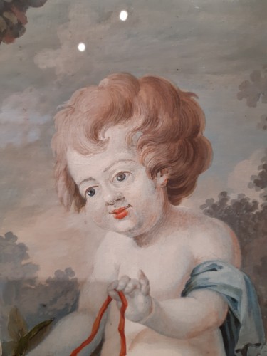Grande gouache de Louis Vidal datée 1785 - Tableaux et dessins Style Louis XVI