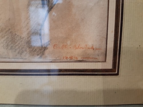 XVIIIe siècle -  " tête de vieillard" signé E M Blondel 1789