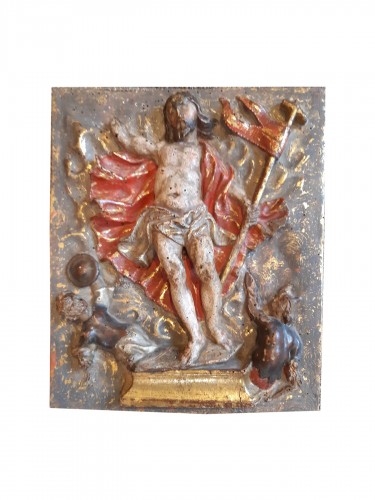 Résurrection du christ, panneau bois sculpté XVIe siècle