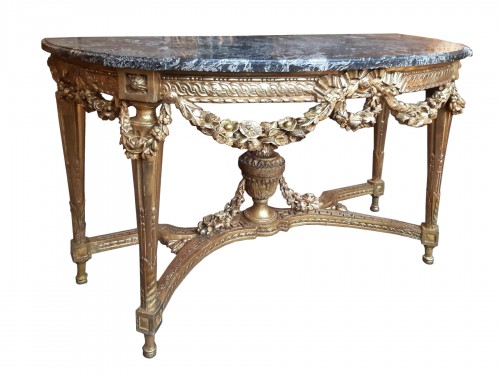 Grande console en bois doré d'époque Louis XVI