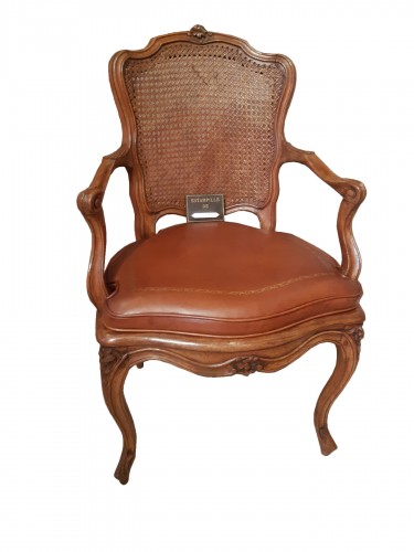 French Louis XV cabinet armchair, stamped H AMAND