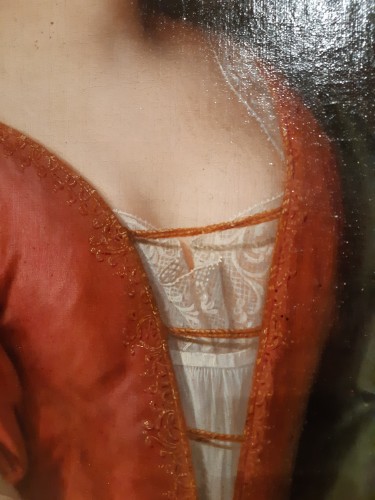 XVIIe siècle - Portrait de femme de cour, d'époque Louis XIV, attribué à H . GASCAR
