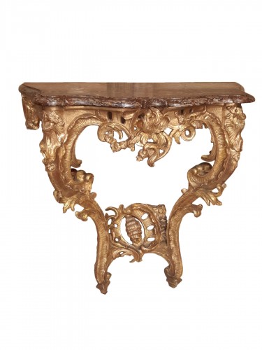 Small carved and gilded wood Louis XV console