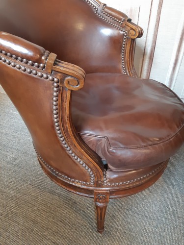 Fauteuil de bureau à assise tournante d'époque Louis XVI - Sièges Style Louis XIV