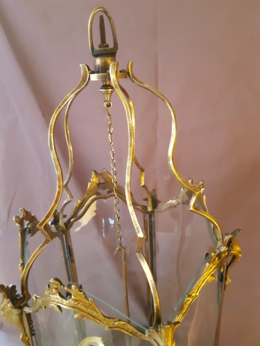 Luminaires Lustre - Lanterne en bronze d'époque Transition