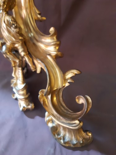 Chenets en bronze doré d'époque Louis XV - Sylvain Rochas