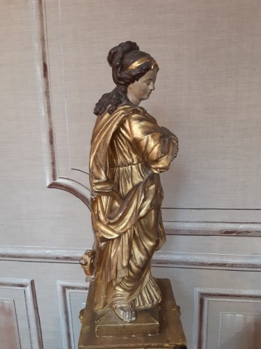 Sainte Catherine d' Alexandrie sur son socle d'époque Louis XIV - Sylvain Rochas