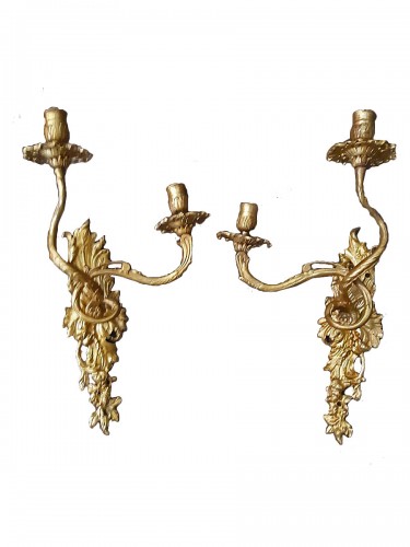 Paire d'appliques en bronze doré, modèle d'André Charles Boulle